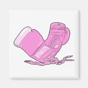 Aimant gants de boxe rose vecteur