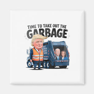 Aimant Garbyge Pour Trump 2024 Drôle Temps Pour Sortir Ga