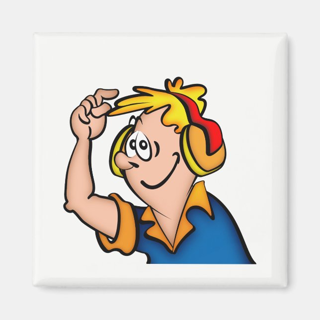 Aimant Garçon avec casque (Devant)