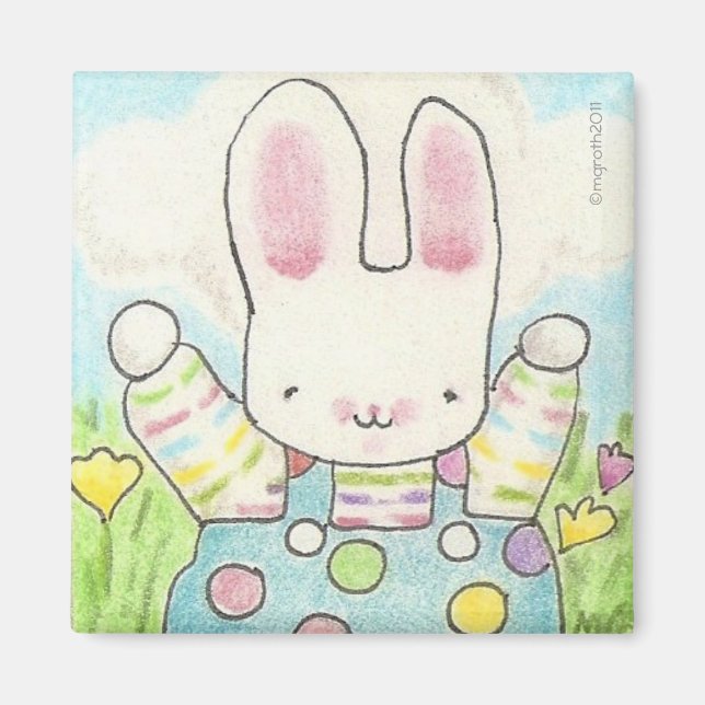 Aimant garçon poka dot lapin (Devant)