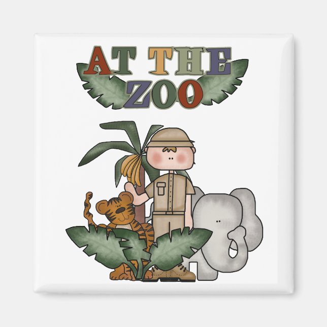 Aimant Garçon Zoo Keeper Tshirts et cadeaux (Devant)