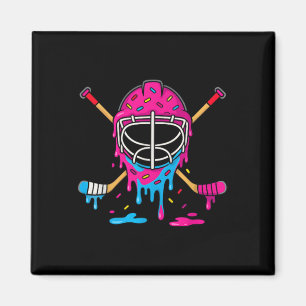 Aimant Garçons de hockey sur glace Crème glacée Drip Joue