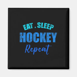 Aimant Garçons drôles Joueur de hockey Manger Dormir Hock