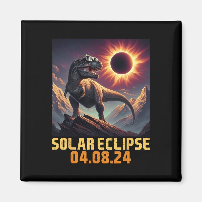 Aimant Garçons T Rex Dinosaur Astronaut Total Éclipse Sol (Devant)