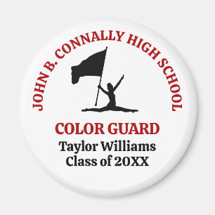 Aimant Garde de couleur de lycée rouge personnalisée