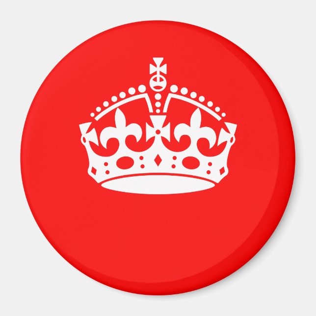 Aimant GARDER CALM COROWN sur la Personnaliser rouge ceci (Devant)