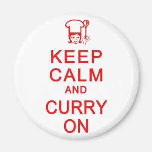 Aimant Garder le calme et le curry sur l'aimant