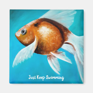 Aimant Gardez Juste La Baignade, Peinture Fancy Poisson D