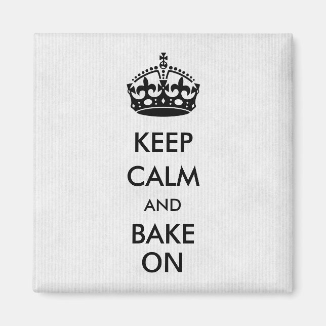 Aimant Gardez le calme et faites cuire sur du papier Kraf (Devant)