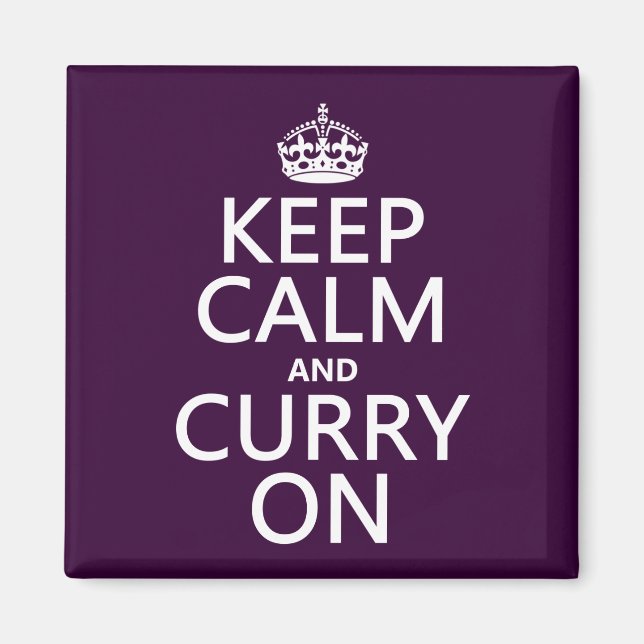 Aimant Gardez le calme et le curry allumés (Devant)
