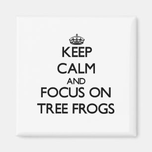 Aimant Gardez le calme et le foyer sur des grenouilles