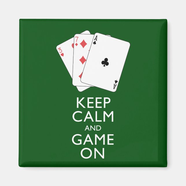 Aimant GARDEZ LE CALME ET LE JEU SUR - Jeux de cartes (Devant)