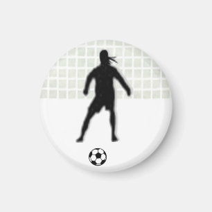 Aimant Gardien de but d'ÉTIQUETTE de fille du football