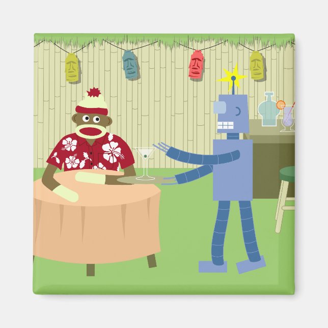 Aimant Gardien Robot Singe Sock (Devant)