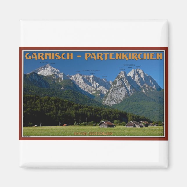 Aimant Garmisch - Le Zugspitze et l'Alpspitze (Devant)