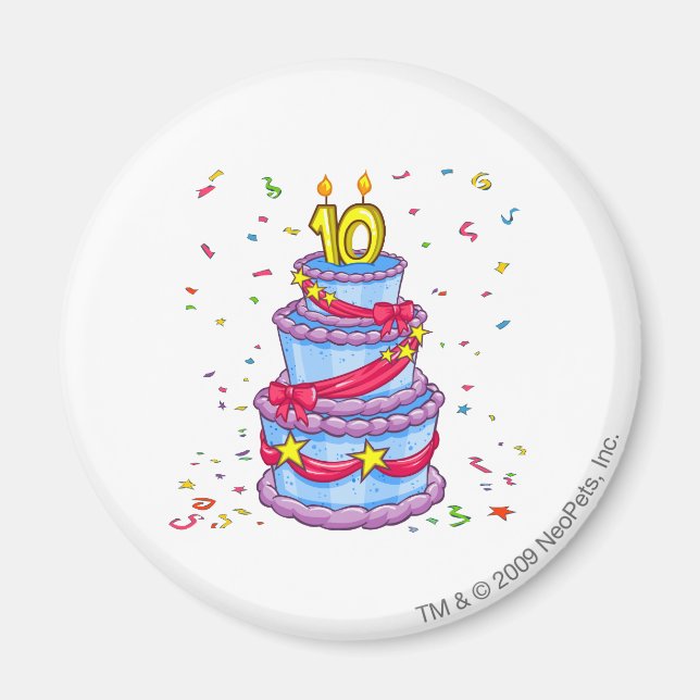 Aimant Gâteau d'anniversaire (Devant)