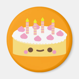 Aimant Gâteau d'anniversaire de vanille