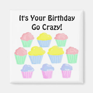 Aimant Gâteaux d'anniversaire avec citation amusante