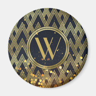 Aimant Gatsby Glamor Art Déco Motif géométrique Monogramm