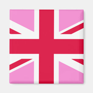 Aimant GAY PRIDE britannique (Union Jack rose) (Drapeau b