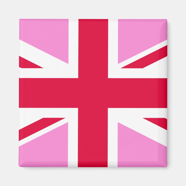 Aimant GAY PRIDE britannique (Union Jack rose) (Drapeau b (Devant)