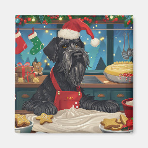Aimant Géant Schnauzer Gourmande : Noël Festif