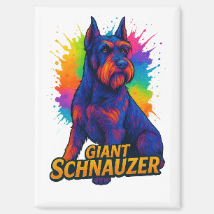 Aimant Géant Schnauzer Pop-Art Vibrant