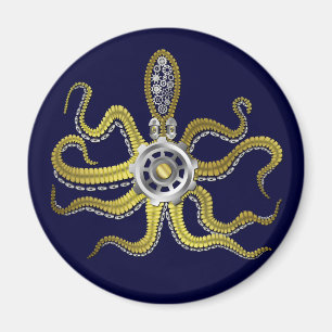 Aimant Gears Steampunk Octopus Kraken