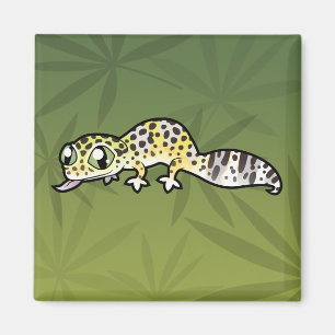 Aimant Gecko léopard de dessin animé