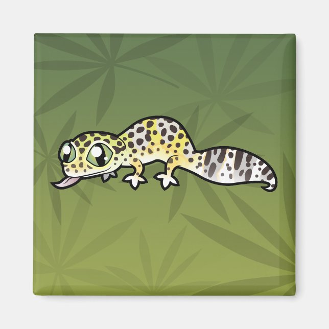 Aimant Gecko léopard de dessin animé (Devant)