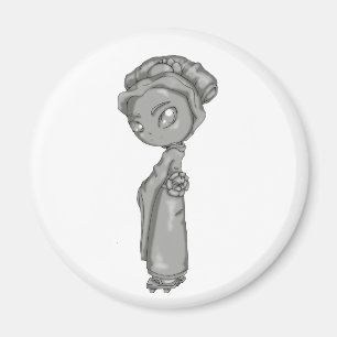 Aimant Geisha gris solide