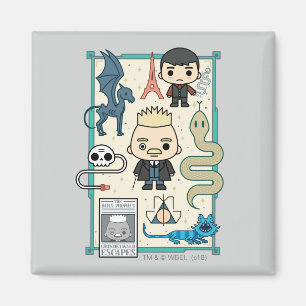 Aimant GELLERT GRINDELWALD™ et dessin sur os