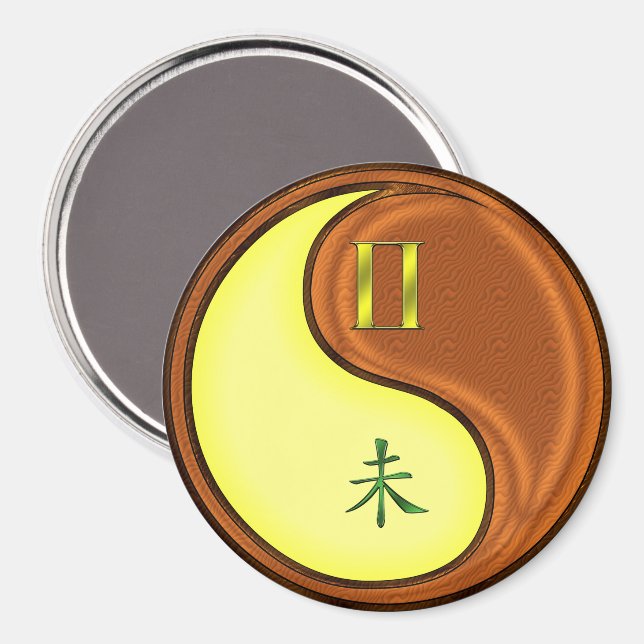 Aimant Gémeaux & Chèvre de Bois (Recto/Verso)