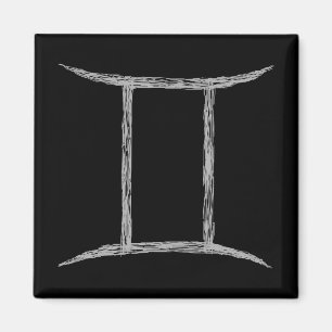Aimant Gémeaux. Signe d'astrologie de zodiaque. Noir