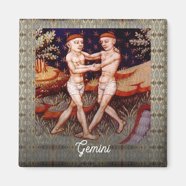 Aimant Gemini Jumeaux Zodiac Signal Anniversaire (Devant)