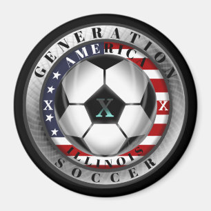 Aimant Génération X American Soccer de l'Illinois.