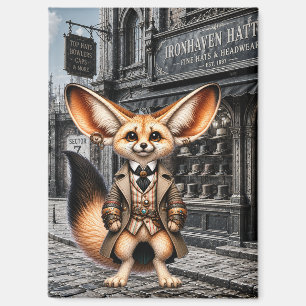 Aimant Gentleman Fennec Renard Steampunk à la Chapeauteri