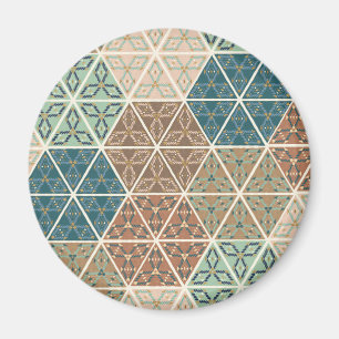 Aimant Geo extérieur XI motif tribal bleu et vert de  