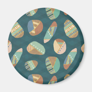 Aimant Geo XII extérieur   Motif géométrique bleu et vert