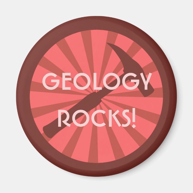 Aimant géologie rocks! Insigne marteau (Devant)