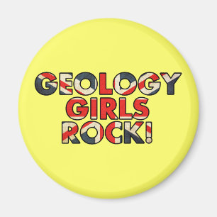Aimant Geology Girls Rock ! (Drapeau UK)