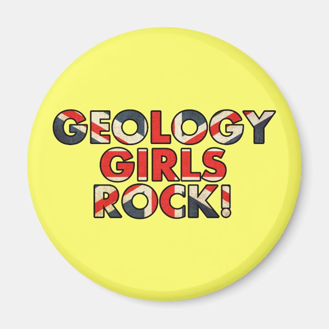 Aimant Geology Girls Rock ! (Drapeau UK) (Devant)