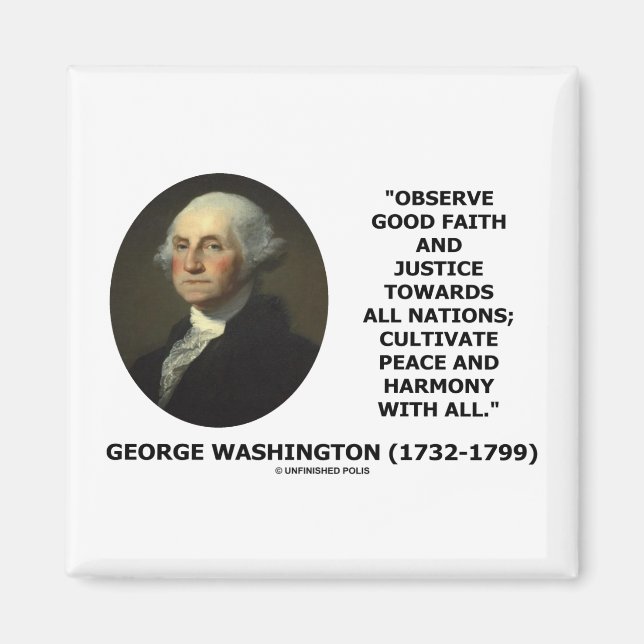 Aimant George Washington observe la citation de justice d (Devant)
