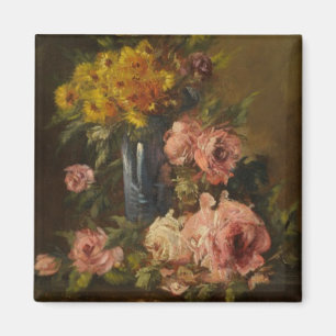 Aimant Georges Jeannin Fleur Vintage Vie morte