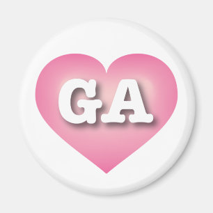 Aimant Georgia Pink Fade Heart - I love GA