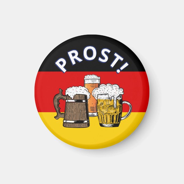 Aimant GERMAN DRAG Prost Cartoon Cheers Bières (Devant)