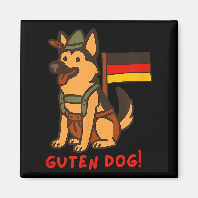 Aimant German Shepherd Funny Beer Festival Guten Dog  (Devant)