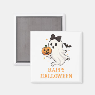 Aimant Ghost mignon avec Bow et Citrouille   Halloween