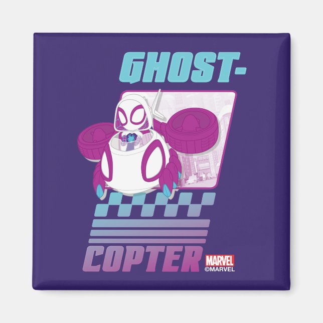 Aimant Ghost-Spider pilotant son Ghost-Copter (Devant)