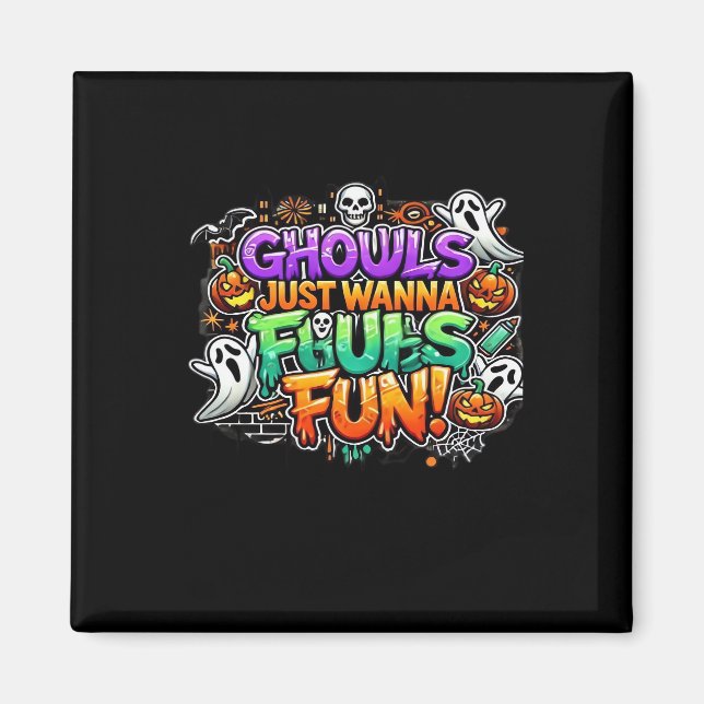 Aimant Ghouls veut juste s'amuser - Gouls d'automne (Devant)